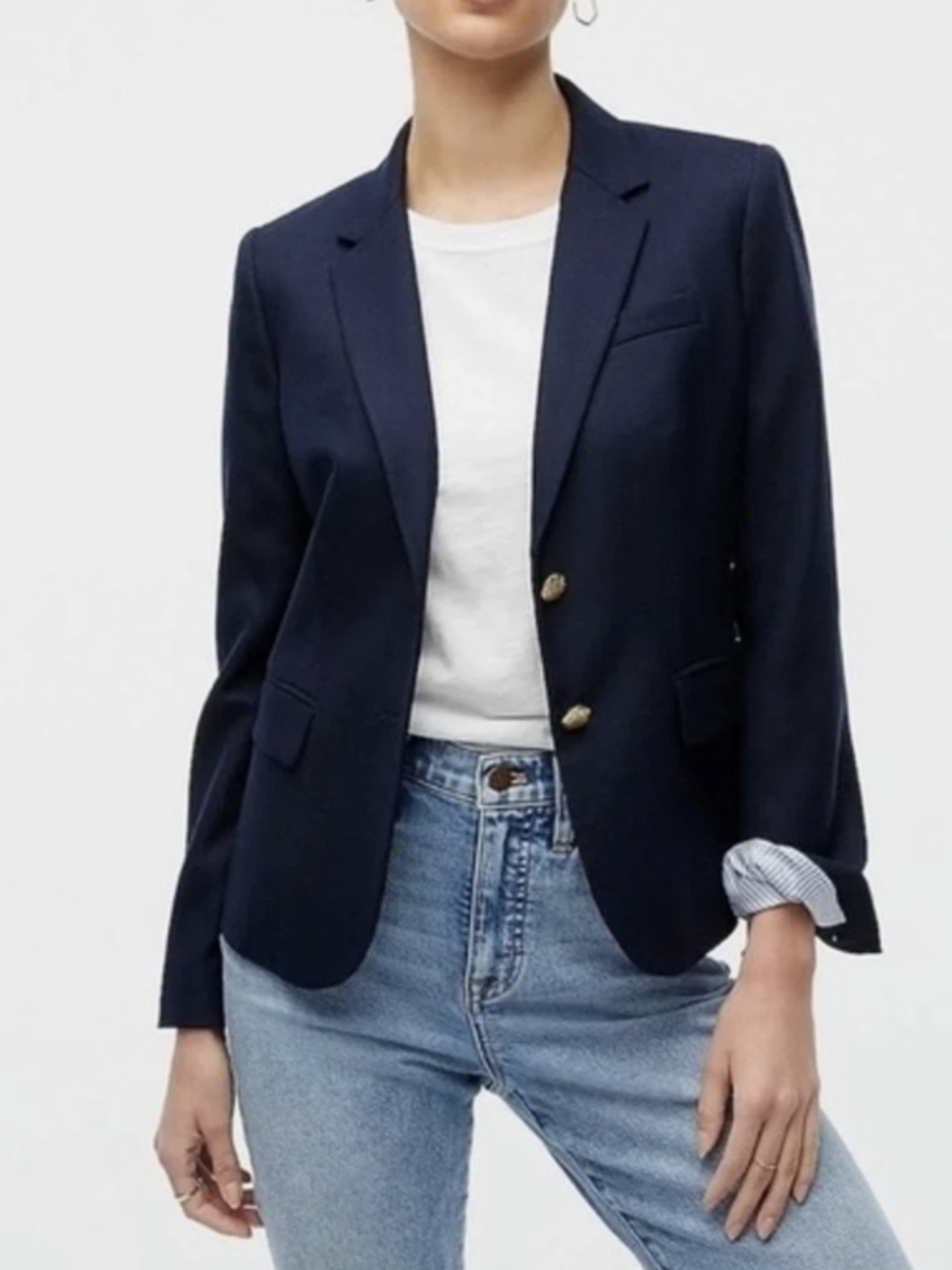 J. Crew Navy Blazer with Gold Buttons